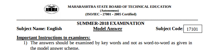 Msbte Model Answer Paper Summer 2018 Pdf